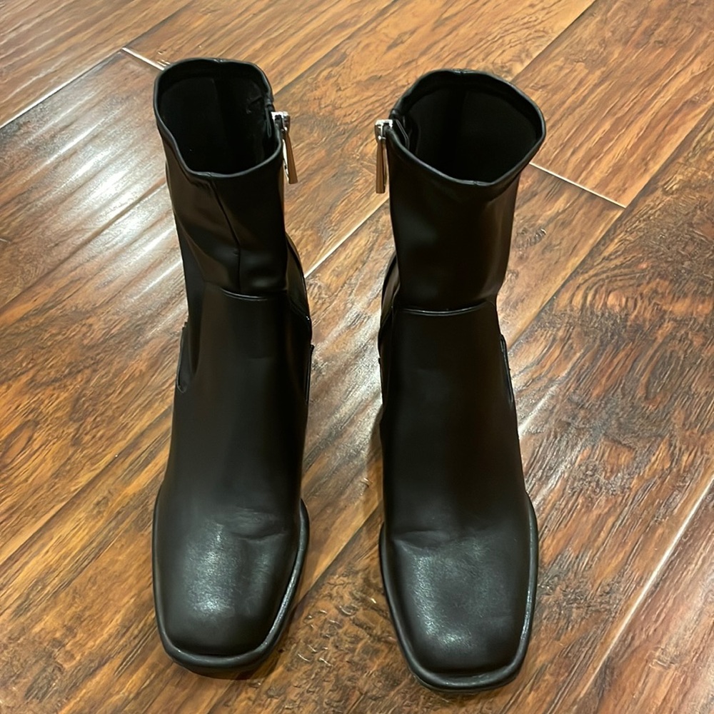 Zara Metallic Heeled Ankle Boots